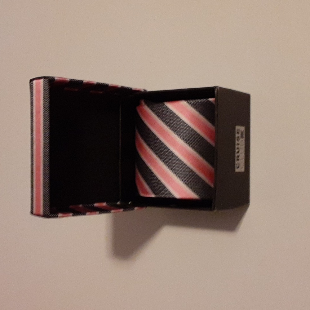 Cruise Club Black and Pink Striped Tie